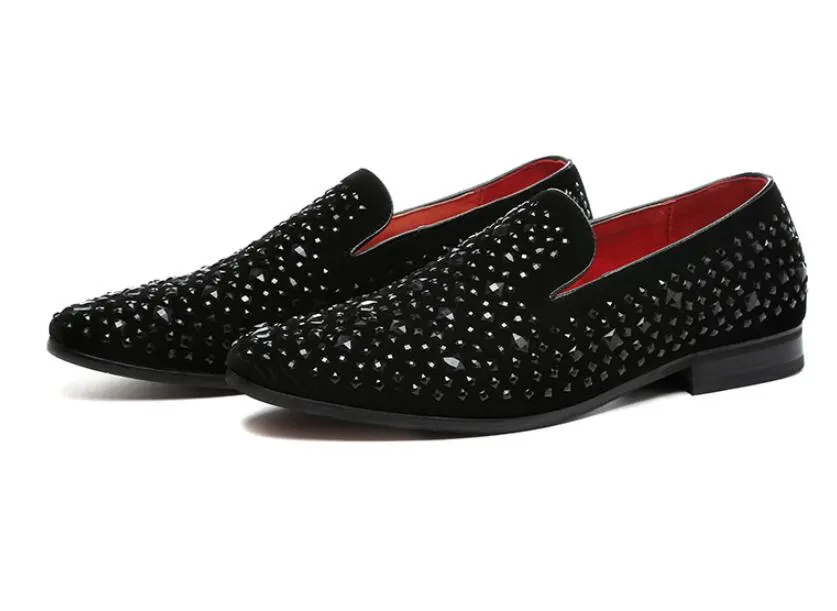 Rhinestone sales loafers mens