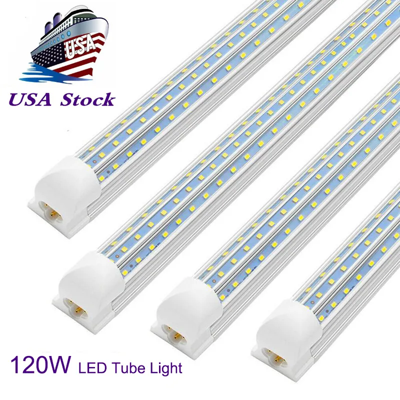 8ft T8 Led Tubes Light V Shaped 8ft 120W D Shaped Led Cooler Door Tubes Lighting Freezer double row shop lights fixture