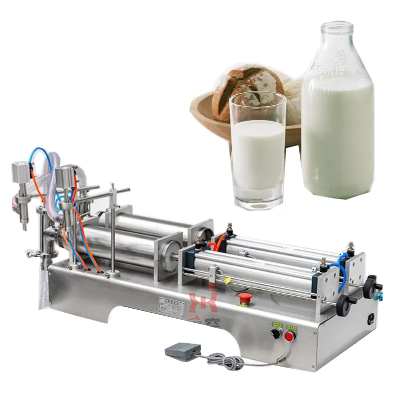 Machine de remplissage quantitative pour huile d'olive, boisson, vin blanc, eau pure, sauce soja, vinaigre, machine d'emballage liquide à double tête