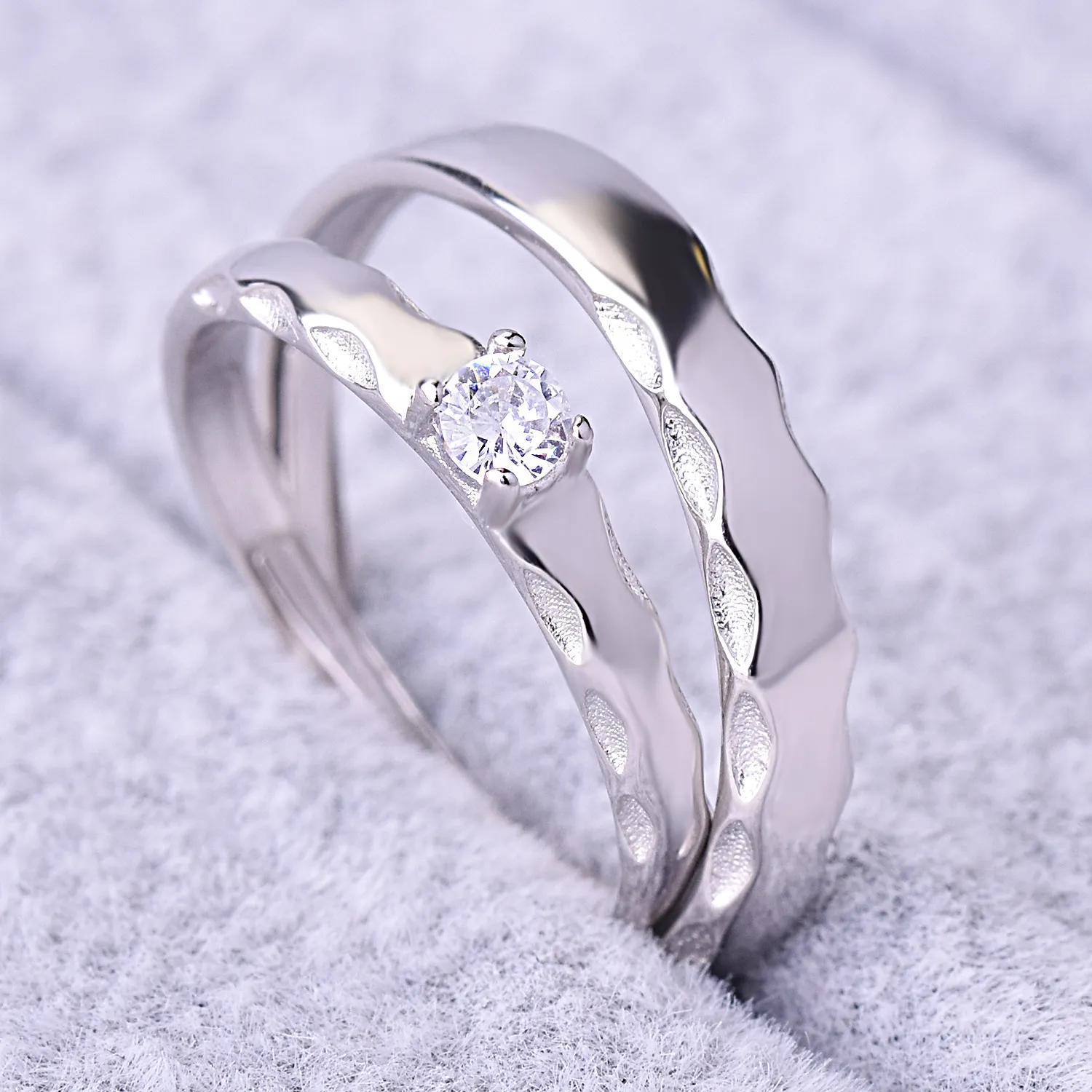 Elegant And Romantic Luxury 925 Sterling Silver Inlaid CZ Couple Rings | Engagement  rings couple, Couple wedding rings, Silver engagement rings