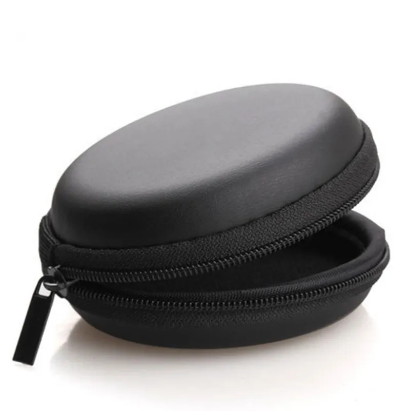 Small Round Carrying Case For Earphones Hard Protective Holder For