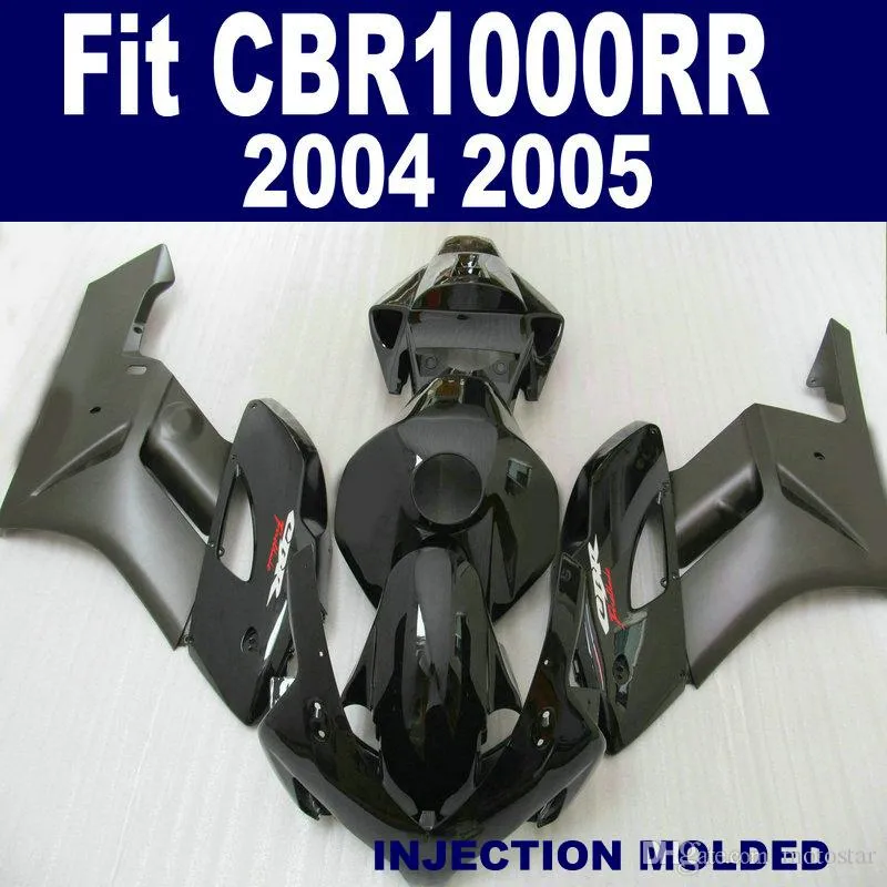 ABS Full Fairing Kit för Honda Original Mold Fairings CBR 1000RR 04 05 All Black Motobike Set CBR1000RR 2004 2005 KA76