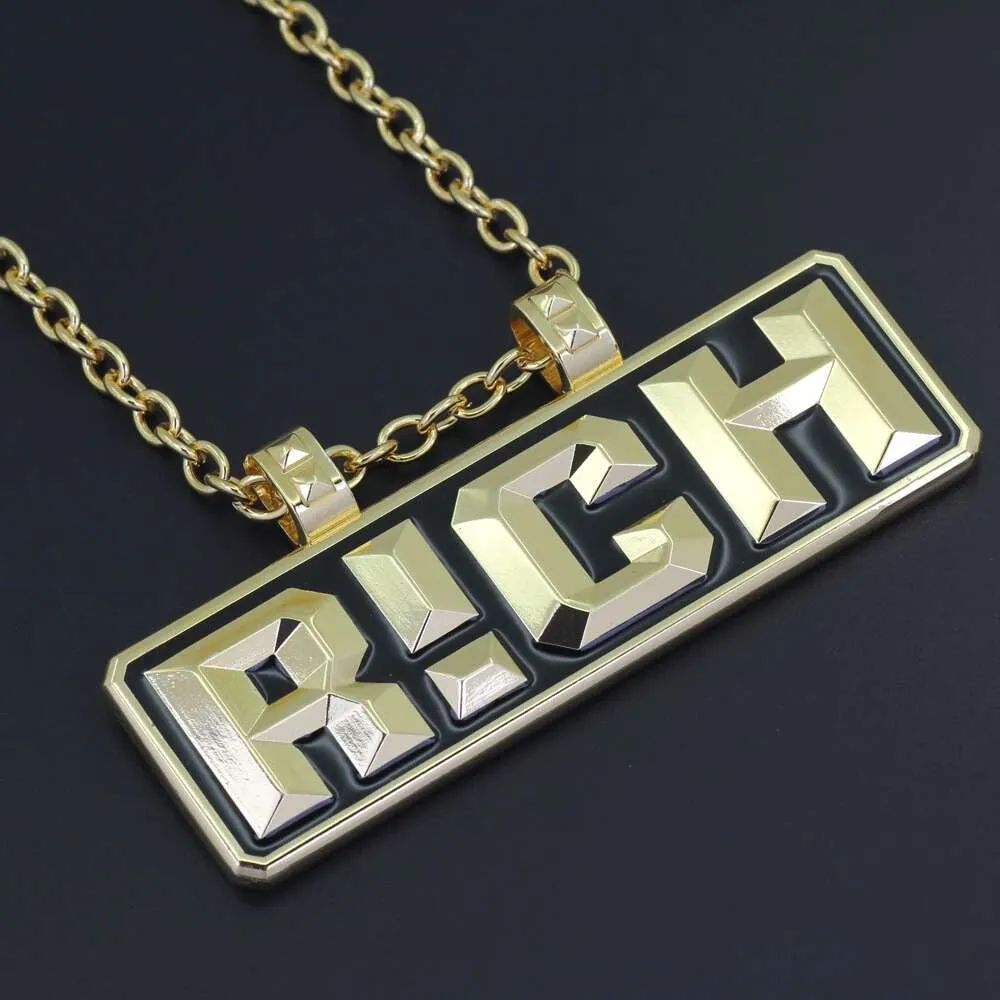 Fashion-RICH pendant necklaces for men luxury necklace rapper Cuban link chain same necklace with the rap of China free shipping