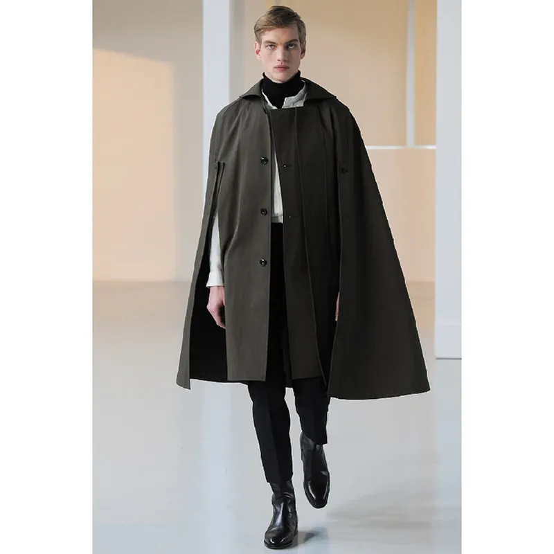 High Quality Mens Woolen Cashmere Grecotel Cape Sounio With Thicken Shawl Lapel And Gothic Design Perfect For Army Style In Black And Gray From Tutucloth 123.8 DHgate.Com