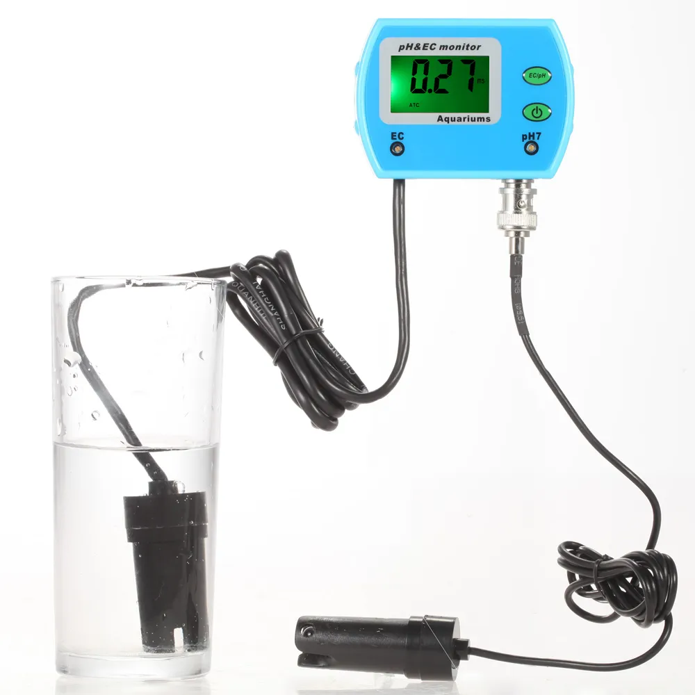 2 en 1 medidor de pH de la calidad del agua Tester Multi-parámetro Monitor de Calidad de CE Meter Análisis Acidometer agua Device