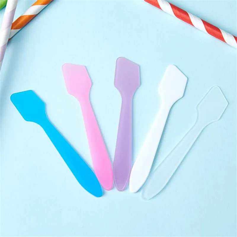 Disposable Mini Plastic Small Face Cream Spoon Facial Mask Stick Cosmetic Spatula Scoop Beauty Makeup Sticks Spoon Tools