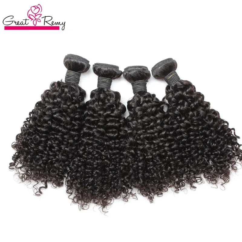 Greatremy Malaysian Human Hair Weave Double Weft Extensions 8"~30" 3PCS/lot Unprocessed Remy Hair Natural Color Dyeable Curly Wave