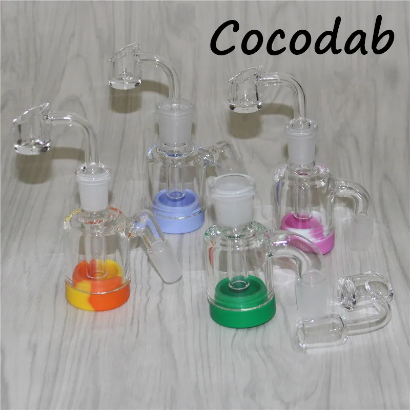 Glas Reclaim Catcher Adapter HandMake Smoking Ash Catchers Bowls Mannelijke 14mm 18mm Gezamenlijke Bubbler Perc Ashcatcher 7ml Siliconen Container