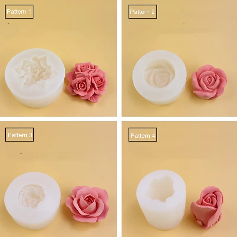 Flower Rose Candle Silicone Mold-3d Rose Candle Mold-rose Soap 