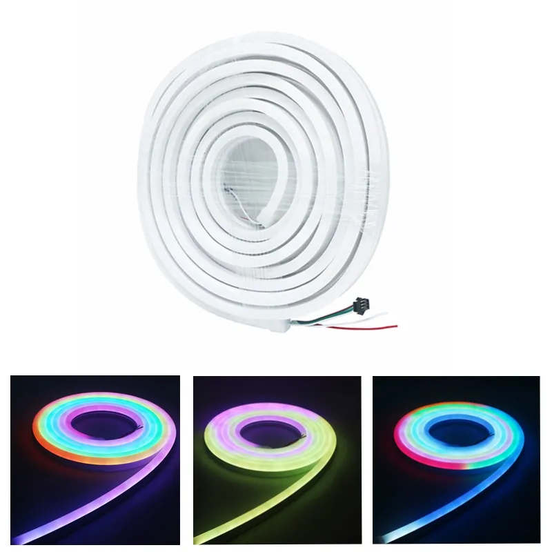 Edison2011 5 M WS2811 LED Neon Strip Lights DC 12 V Adresowalny Smart RGB Neon LED Pixel Paski Wodoodporna IP67 WS2812 LED Neon Strip