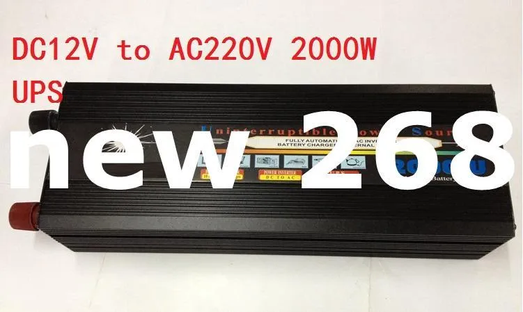 Freeshipping UPS 2000W 12V / 24V 220V (4000W Tepe) Güç Çevirici 2000W Pil Şarj Cihazı ile