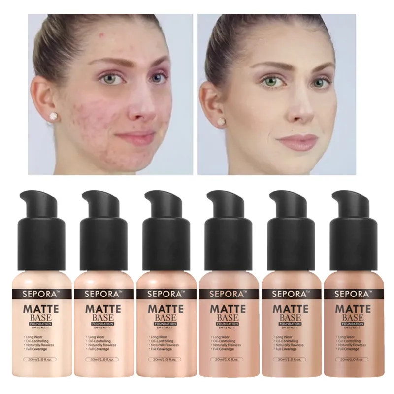 SEPORA Makeup Foundation Матовая жидкая основа New Beauty LongWearing Водостойкая основа для макияжа Косметическая натуральная основа для маскировки