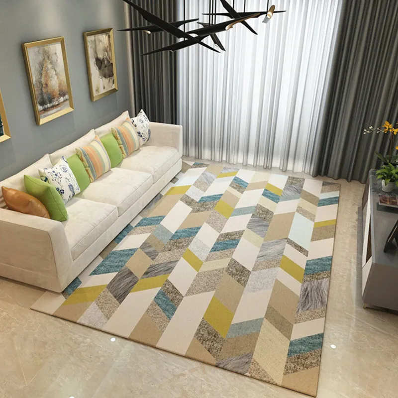 リビングルームの子供の絨毯の子供の装飾ホーム廊下の床の寝室のベッドサイドマット3D幾何学模様のカーペット