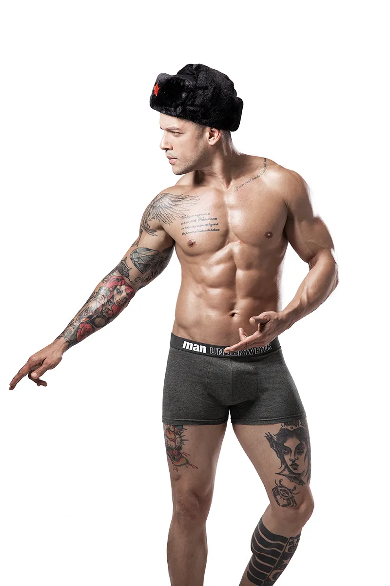 Tik Tok Mens Boxer Underwear Men Cotton Underpants Fashion Underwear Male Pure Men Panties
