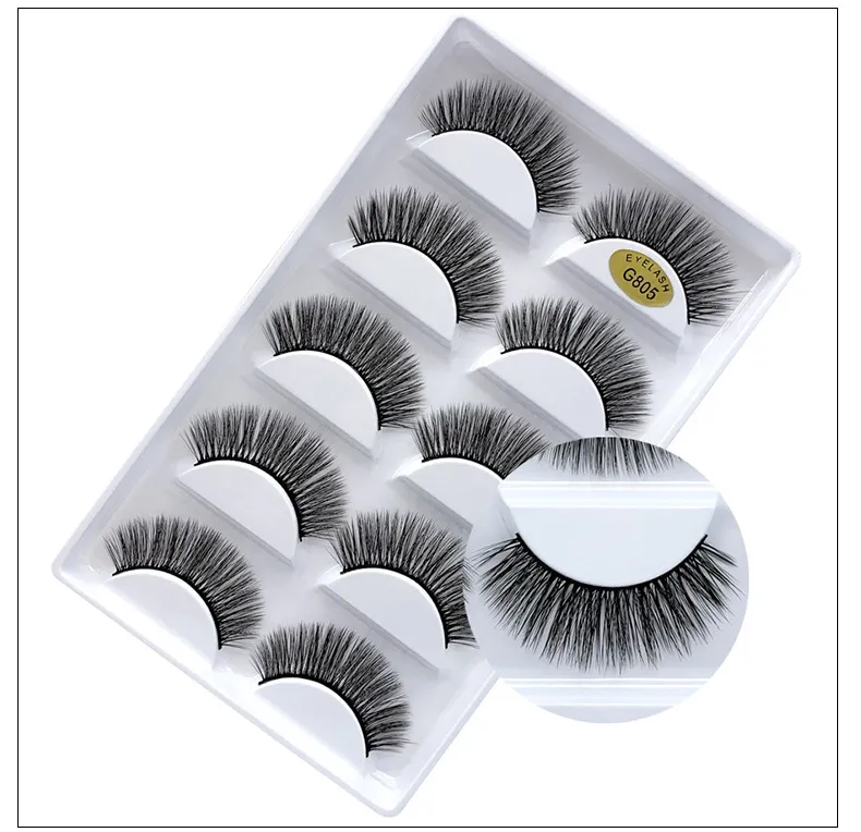 Extensions de cils longs et épais naturels cils de vison réutilisables faits à la main doux faux cils vifs maquillage DHL gratuit