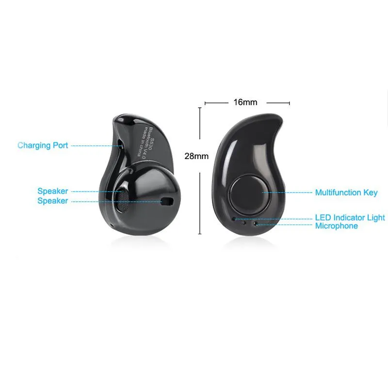 Nowy S530 bezprzewodowe stealth Mini Ultrasmall stereo słuchawkowy słuchawkowy słuchawki