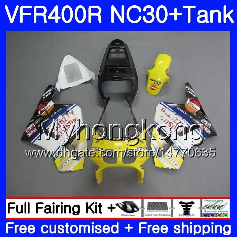 ホンダ用キットRVF400R V4 VR400R 1990 1991 1991 1991 1993 1991 1993 1993 1993 1993 1993 vfr400イエローホット販売RVF VFR 400 R NC30 VFR 400R 89 90 91 92 93フェアリング