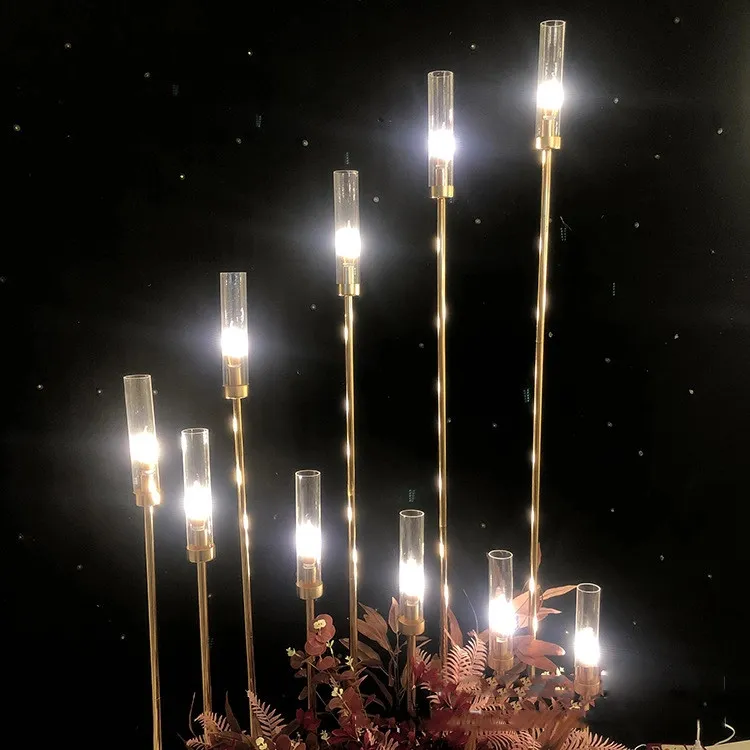 Novo estilo primavera Estrela 10 cabeças luz de velas LED passarela representam evento do casamento estágio decoração senyu0153