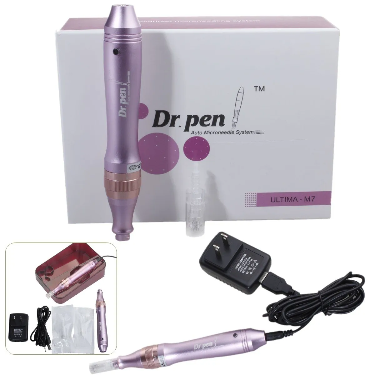 DR014 DR. PEN Dr Pen Ultima M7 inalámbrico eléctrico Derma Pen Stamp Auto Micro aguja cuidado de la piel eliminación de arrugas con 2 uds agujas de 12 pines