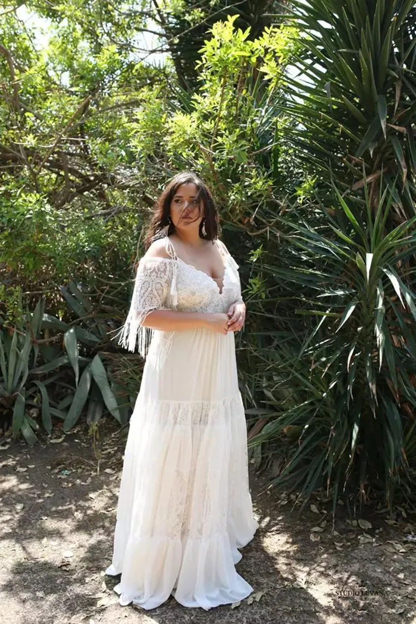 Boho chic plus best sale size wedding dresses
