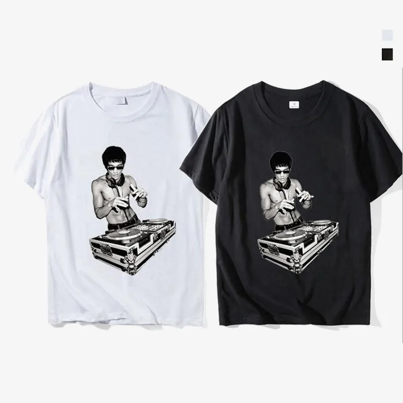 Bruce Lee Dj Unisex T-Shirt 2019 Funny Tony Stark Movie Fans Kung Fu Summer Fashion Letter Printed Cotton T Shirt Custom Tees 95