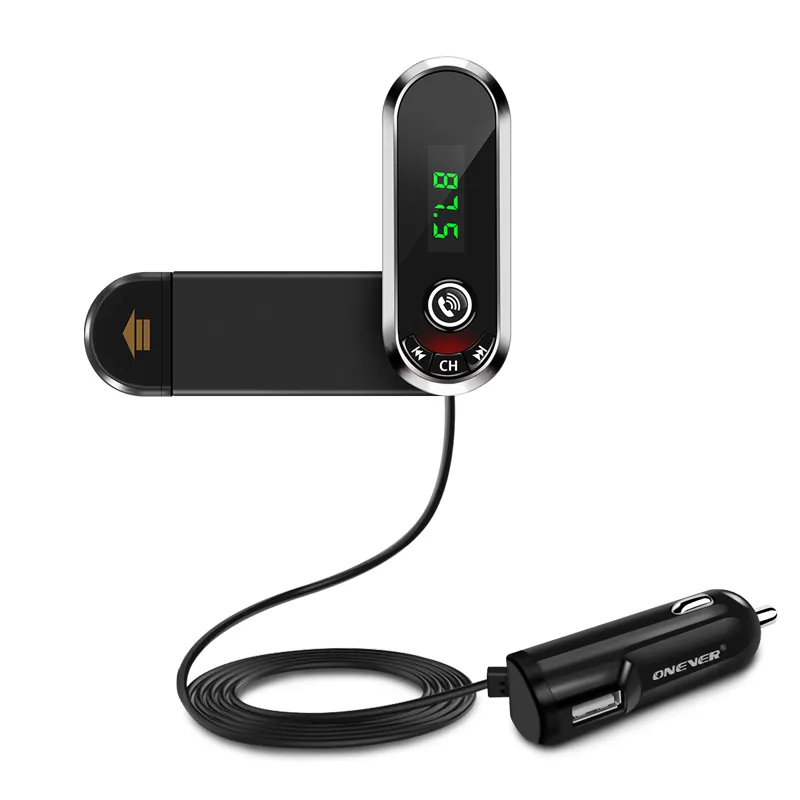 2 in 1機能F1車Bluetoothスピーカーフォン電話ブラケット車MP3プレーヤーFM FMトランスミッターAUXアクセスUSB車充電器