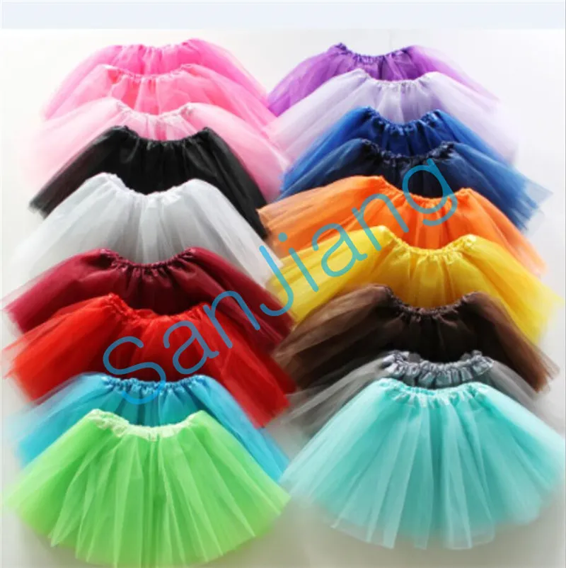 INS Zomer Meisjes Tutu Rok Zomer Baby Geplooide Gauzy Tutu Mini Bubble Rokken Effen Mesh Jurken Party Dance Ballet Jurk kids Doek E3609