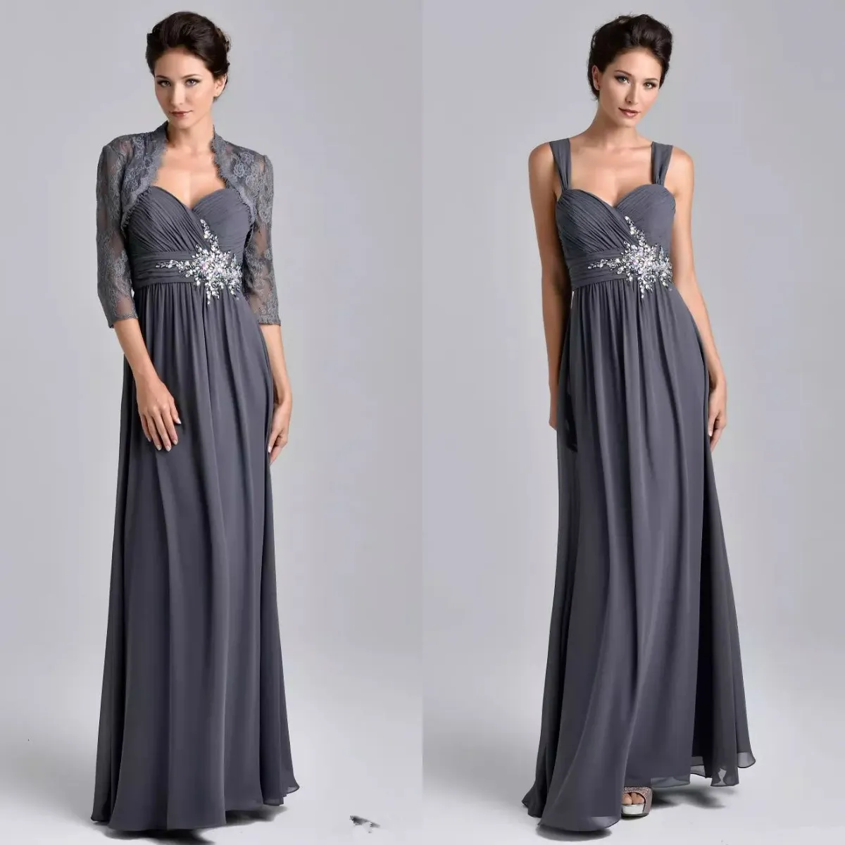 sachin and babi light blue dress Chiffon Gray Women's Ball Gowns for sale