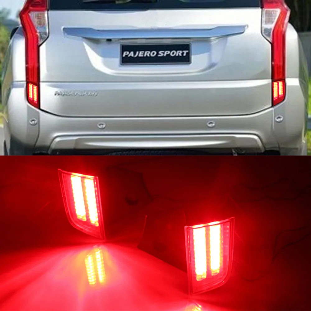 1 conjunto refletor de carro led traseiro farol de nevoeiro luz de freio luz de freio para mitsubishi montero pajero sport 2016 2017 2018 2019