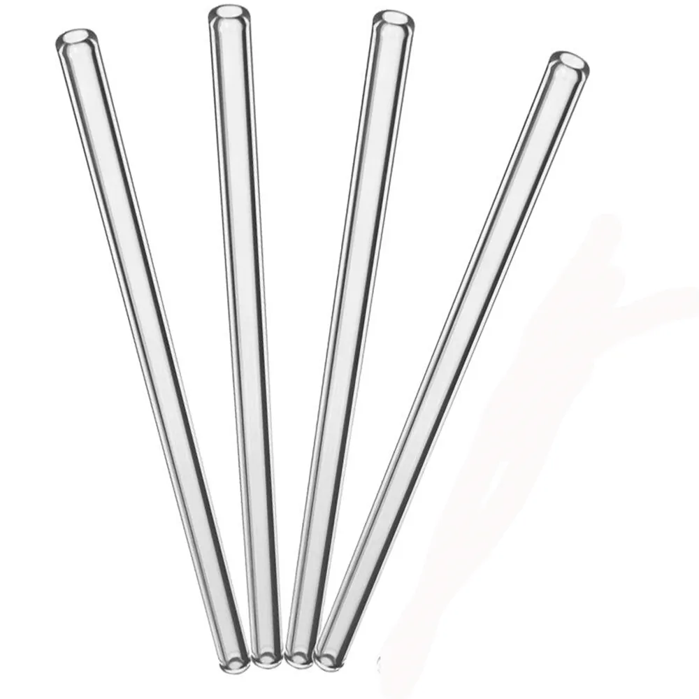 100 Pcs Reusable Glass Straws Bulk Glass Drinking Straws 8 mm x 9