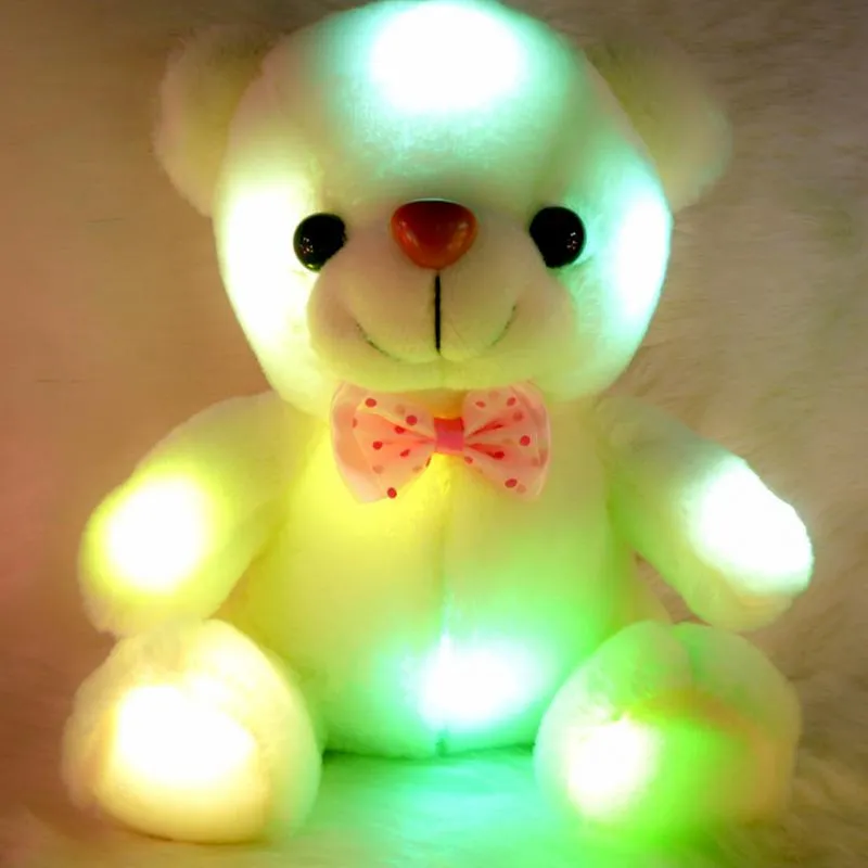 colorato ha condotto la luce del flash orso bambola animali di peluche giocattoli di peluche dimensioni 20 cm 22 cm orso regalo per i bambini regalo di natale farcito peluche giocattolo