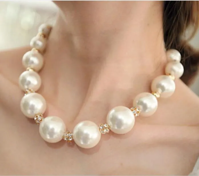 Large real pearl necklace on sale