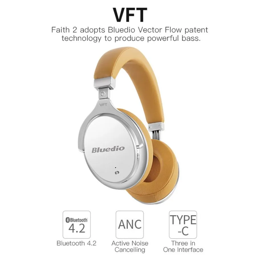Bluedio F2 Headset with ANC Wireless Bluetooth Headphones with microphone Sports Bluetooth Earphone Wireless Headset for phones Retail