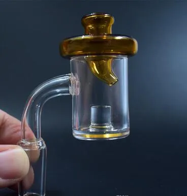 Pipes Carb Cap mais novo 4 milímetros Limpar Bottom topo XL Plano núcleo do reator Gavel Quartz Banger Com Vidro UFO Colorido Para vidro Bongs água