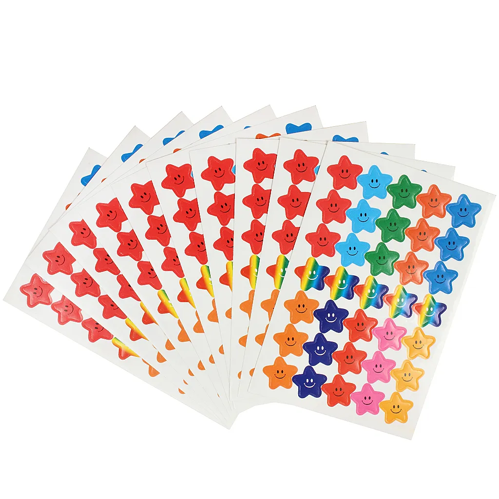 Cheerful Smile Face Star Stickers