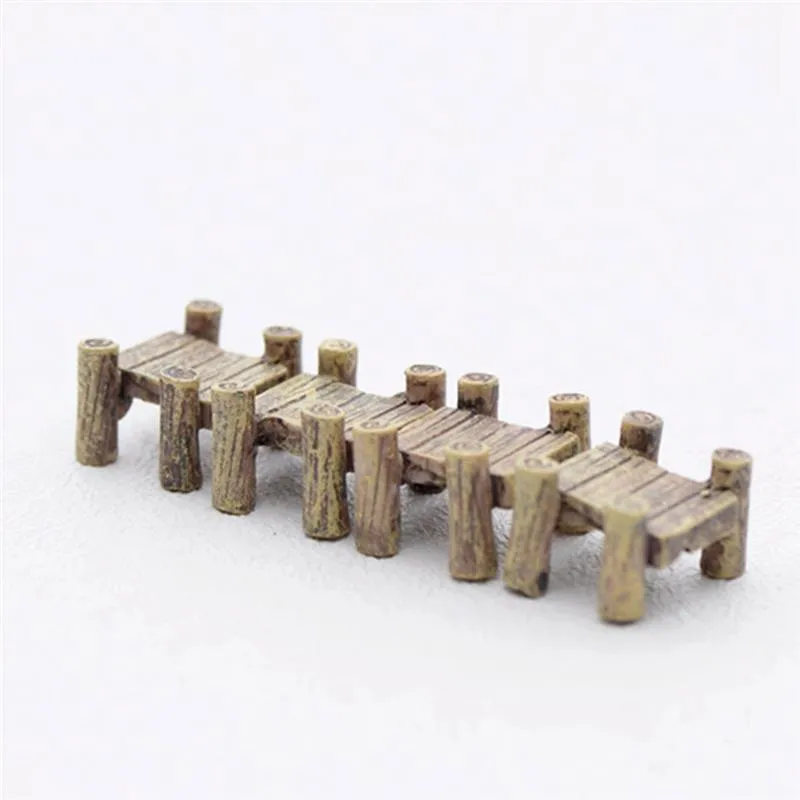 3 pz/set XBJ202 Ponte di Legno Miniature Fata Figurine Resina Bonsai Micro Paesaggio Artigianato FAI DA TE Fata Decorazione del Giardino