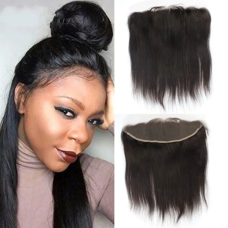 13X4 Lace Frontal Closure Human Hair Straight Transparent HD 18 INCH Lace  Closure Ear To Ear Lace Frontal Closure Human Hair