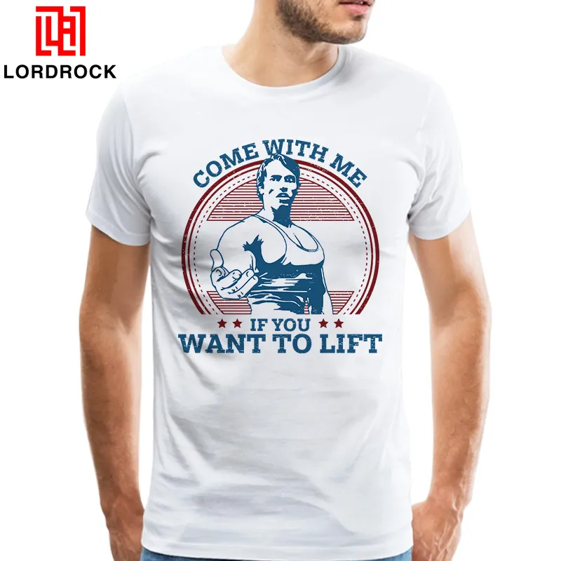 Männer Cool Brand Design Come With Me, wenn Sie T-Shirt mit kurzen Ärmeln Arnold Schwarzenegger T-Shirt für Ehemann Geschenk Tee anheben möchten