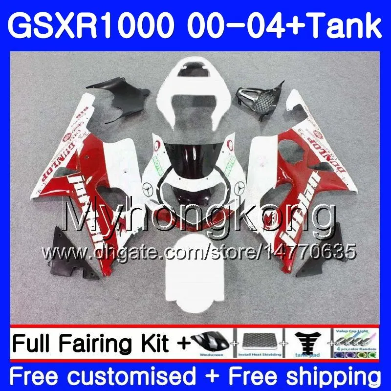 + Serbatoio per SUZUKI GSX R1000 GSX-R1000 GSXR1000 01 02 03 04 299HM.14 GSXR-1000 K2 K3 GSXR 1000 2000 2001 2002 2003 2004 Telaio rosso scuro Carenatura