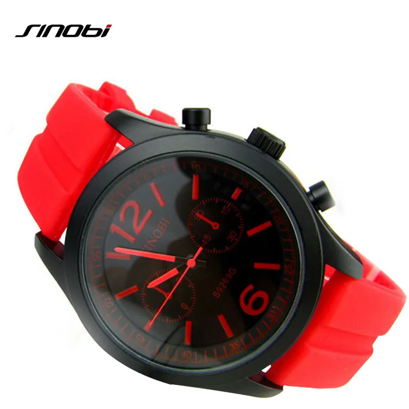 SINOBI sport femmes montres Casula genève montre à Quartz bracelet en Silicone souple couleur de mode pas cher abordable Reloj Mujer1871