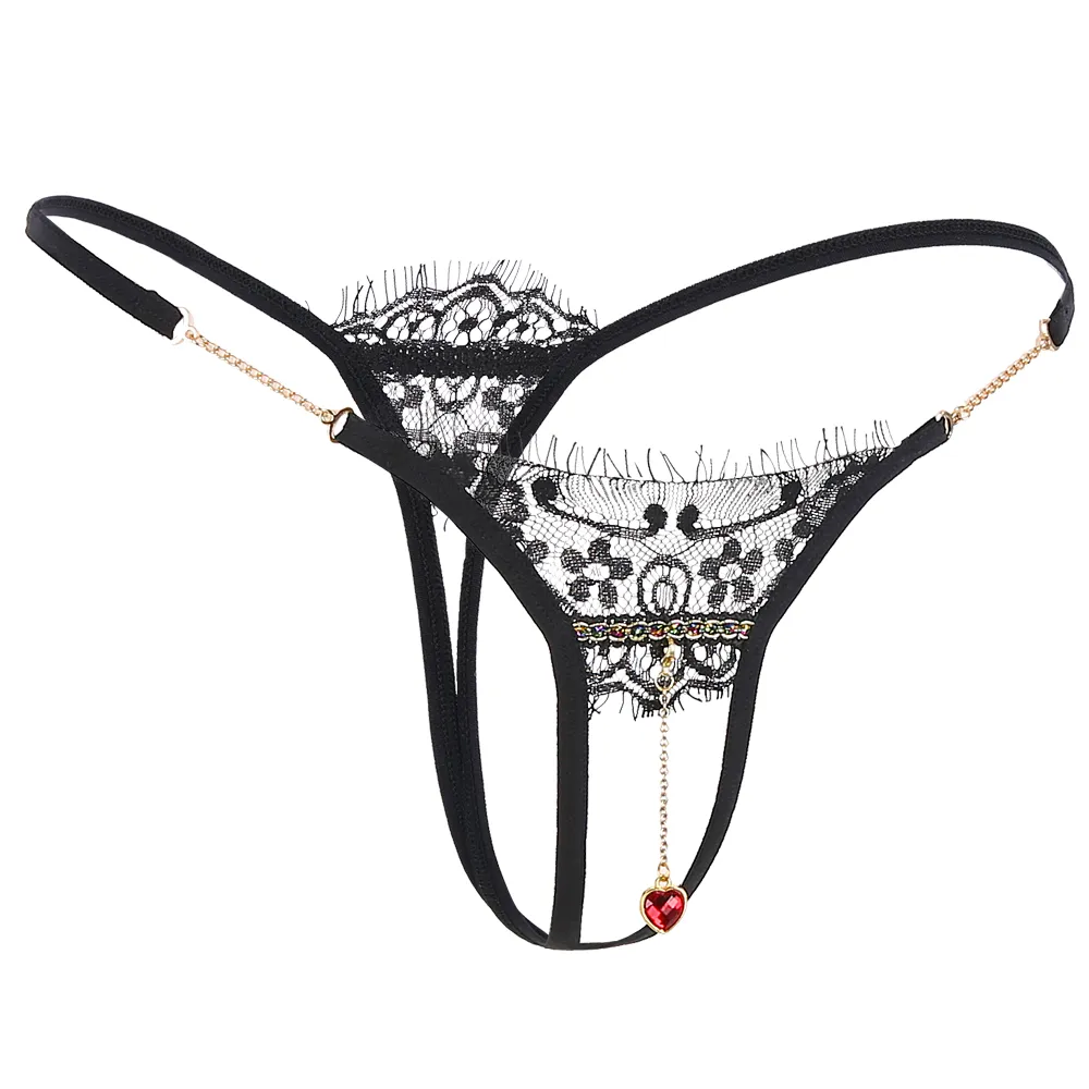 Femmes Sexy Lingerie Érotique Ouvert Entrejambe Culotte Porno Dentelle Broderie Transparent Sous-Vêtements Crotchless Sex Wear G-string Thong314n