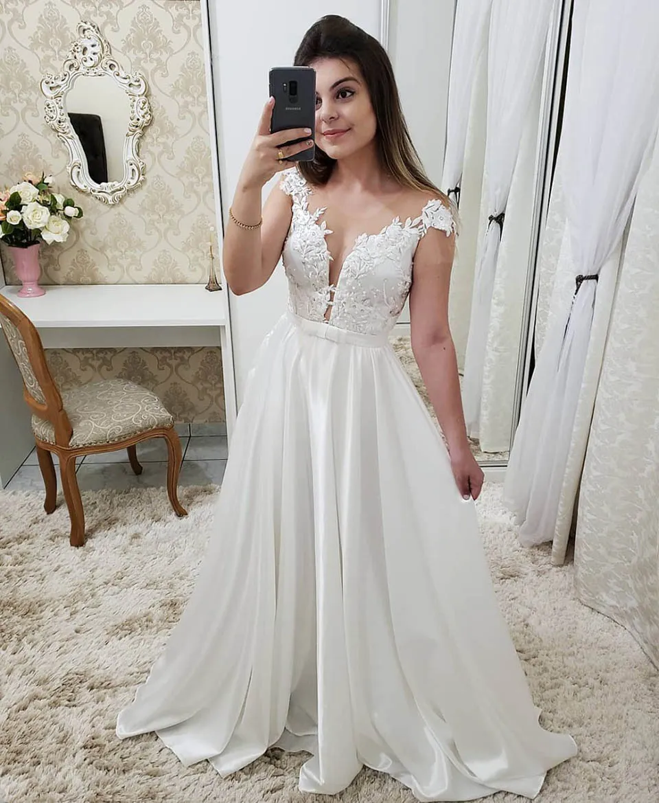 Białe Sexy V-Neck Lace Aplikacje Długie sukienki Prom Elegancki Off The Ramię A-Line Formalna sukienka z pasem Vestidos de Gala