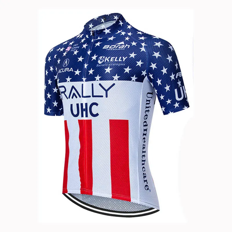 Cycling Jersey Pro Team RALLY Mens Summer quick dry Sports Uniform Mountain Bike Shirts Bicycle Tops Racing Clothing Outdoor Sportswear Y21042319
