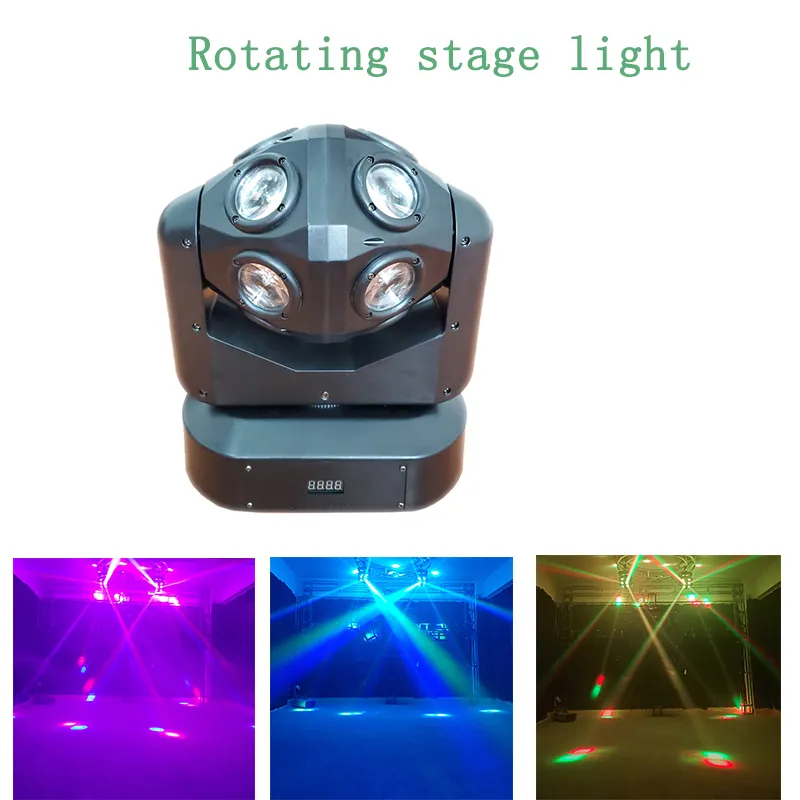 Lumières de fête éclairage de scène Laser Portable faisceau de tête mobile DJ RGBW lampe stroboscopique son activé pour les fêtes salle spectacle anniversaire