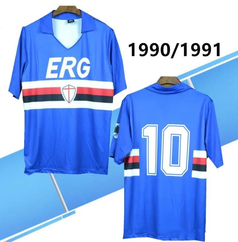 Retro 1990 991 Sampdoria Manc Jerseys Vialli Rshirts Calio Maglia Football Shirts Linetty Praet Jeison Murillo