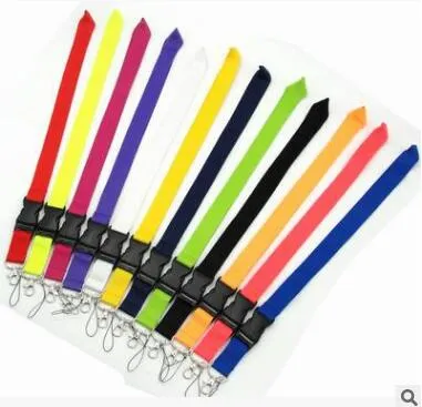 Hot Universal 12 Colors Blank Lanyard available Neck Strap ID card for Cell Mobile Phone String Key Chains NeckStrap