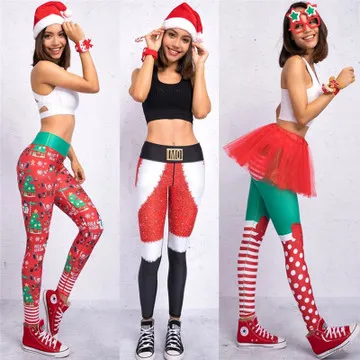 2019 Slim Green Ugly Santa Christmas Plus Size Christmas Leggings For Women  Fun Xmas Party Costume From Nbkingstar, $6.66