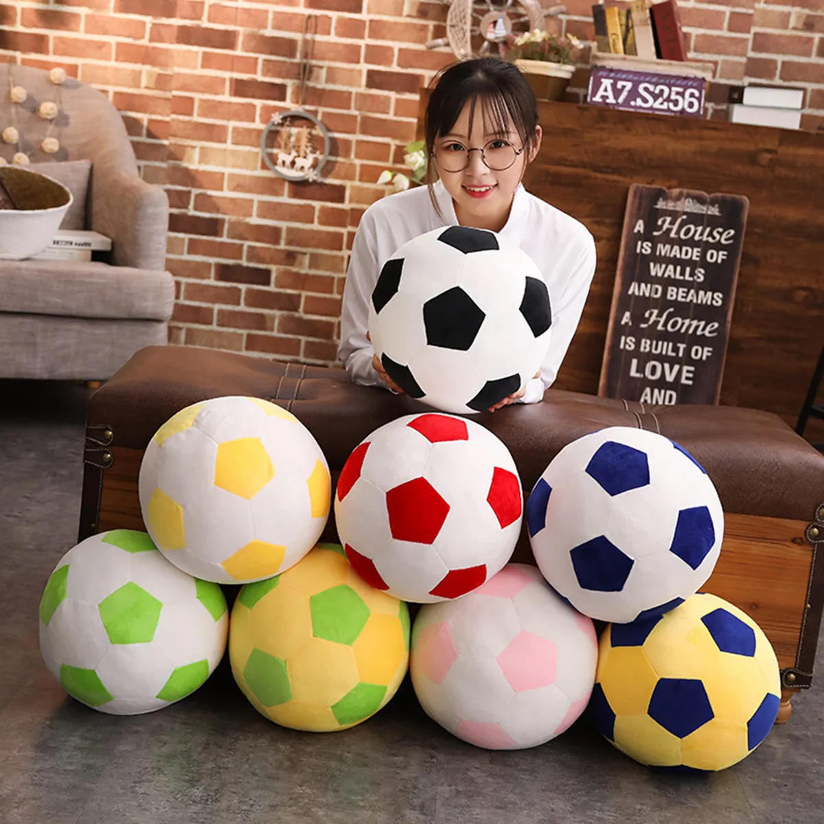 Soccer Ball Pillow Stuffed Fluffy Plush Baby Soccer Ball Soft Durable