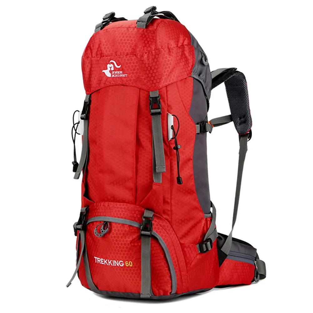 Mochila al aire libre de 60L, bolsa de Camping con cubierta para la lluvia, mochilas impermeables para montañismo, senderismo, bolsa deportiva Molle, mochila para escalar