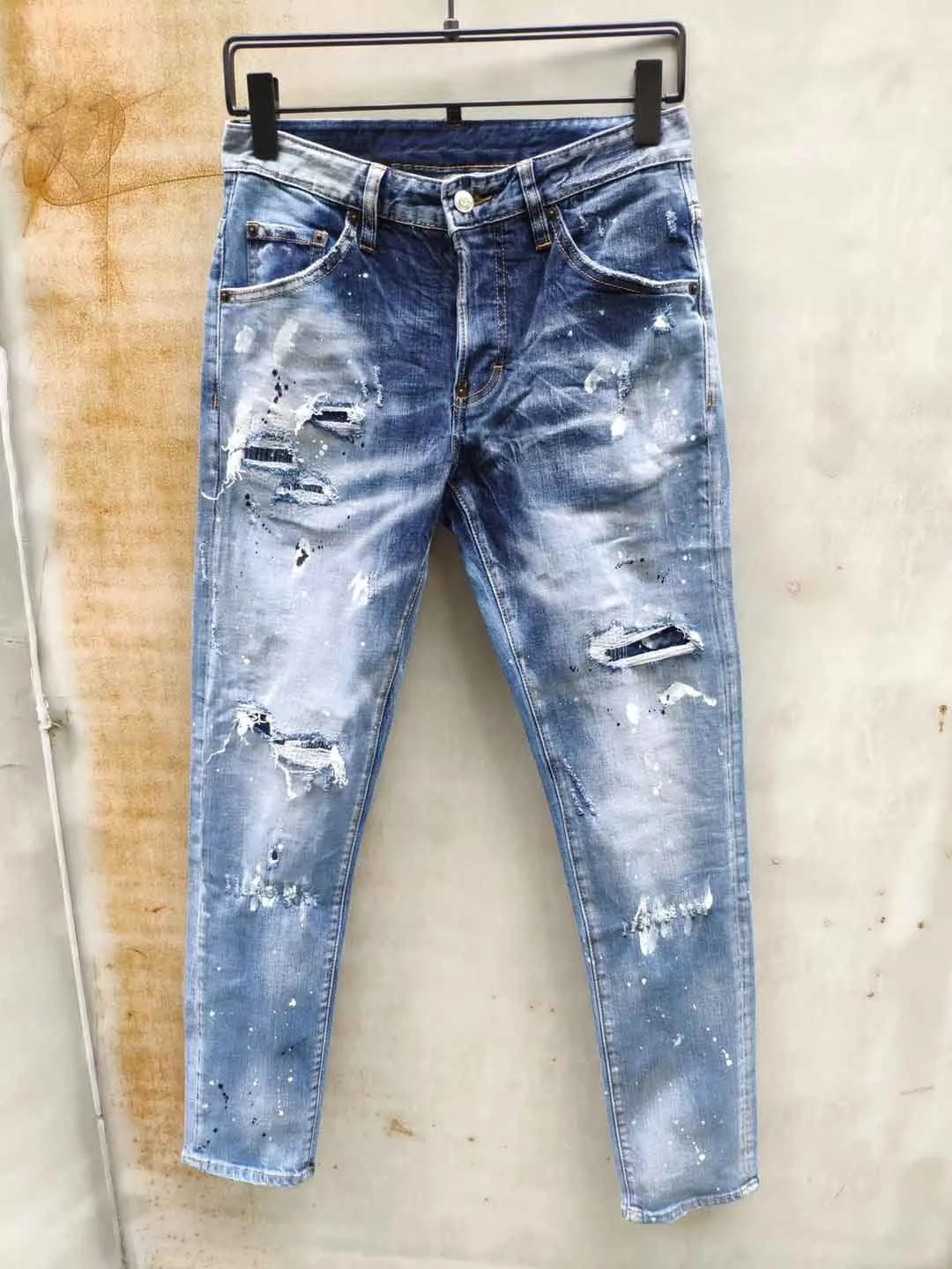 dsquared2 jeans  mens dei jeans denim jeans neri strappati, pantaloni pour hommes degli uomini dei jeans di moda Italia biker moto Rock Revival A0 di alta qualità